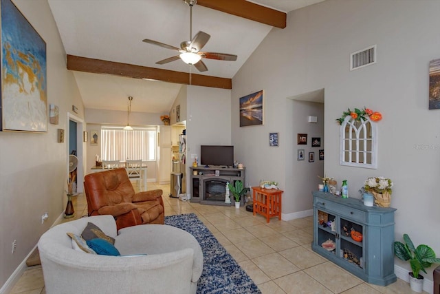 11435 Aries Dr, Orlando, FL 32837 - living room with a ceiling fan, baseboards, and light tile patterned flooring