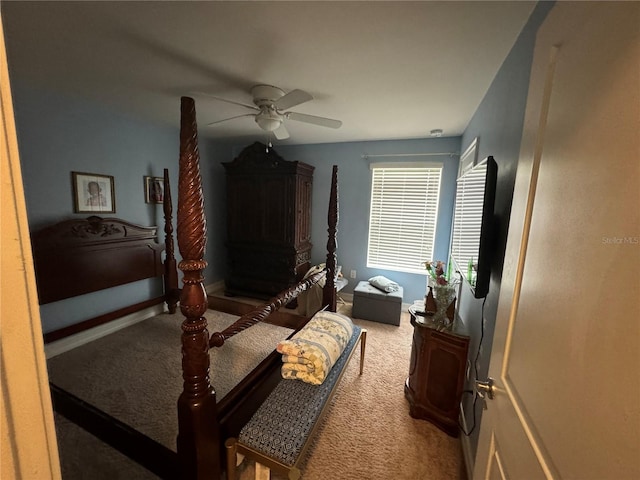 8171 Gopher Tortoise Trl, Lehigh Acres, FL 33974 - bedroom with carpet flooring, ceiling fan, and baseboards