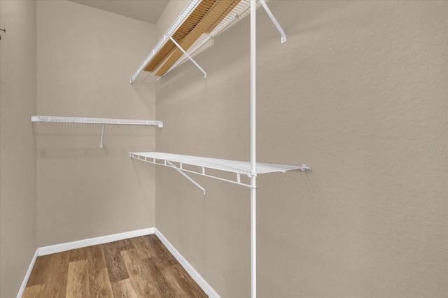 spacious closet with wood finished floors