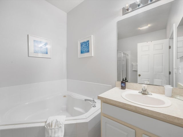2115 Morning Star Dr, Clermont, FL 34714 - bathroom featuring vanity, a stall shower, and a bath