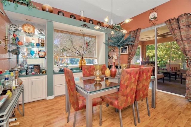 14680 Linden Dr, Spring Hill, FL 34609 - dining room featuring light wood finished floors and ceiling fan