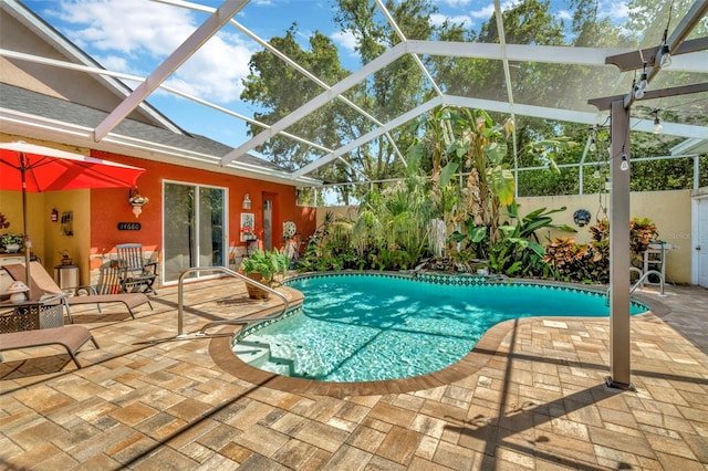 14680 Linden Dr, Spring Hill, FL 34609 - view of pool featuring a patio area, a fenced backyard, and a lanai