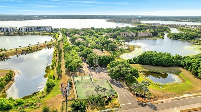 drone / aerial view of a large body of water