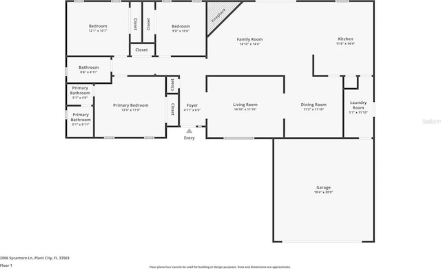 2006 Sycamore Ln, Plant City, FL 33563 - home floor plan
