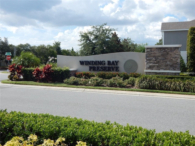 view of community sign