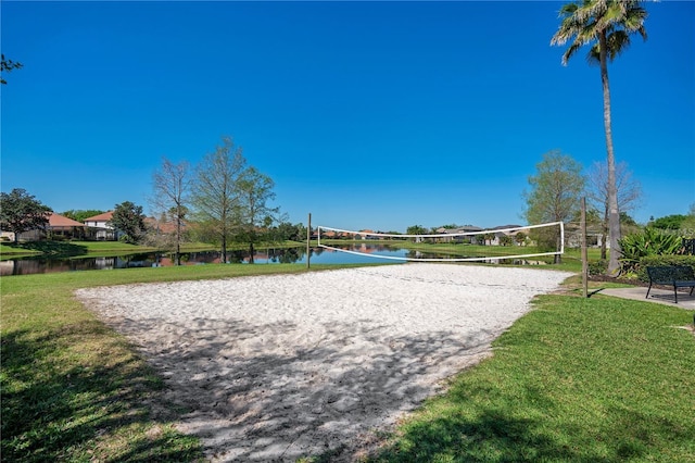 1638 Whitney Isles Dr, Windermere, FL 34786 - view of property's community featuring volleyball court, a water view, and a yard