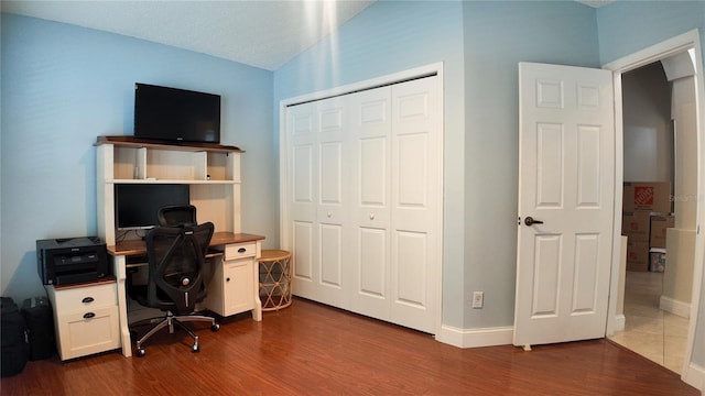 2343 Walnut Heights Rd, Apopka, FL 32703 - home office with dark wood finished floors and baseboards