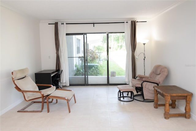 1504 Virginia Ave Unit 105, Daytona Beach, FL 32114 - living area with crown molding and baseboards
