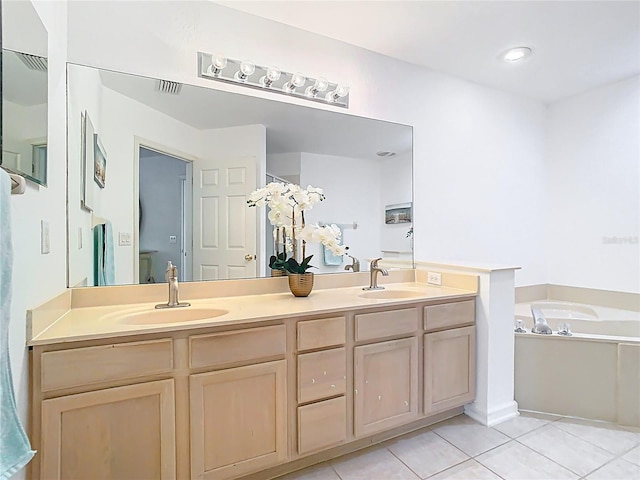 7323 Cypress Grove Rd Unit 87, Orlando, FL 32819 - full bathroom with tile patterned flooring, double vanity, and a bath