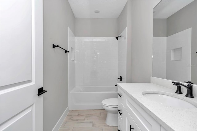 6805 SW 131st Cir, Ocala, FL 34481 - bathroom featuring toilet, vanity, shower / tub combination, and baseboards