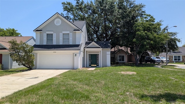 609 Whittingham Pl, Lake Mary, FL 32746 - view of front of home featuring stucco siding, concrete driveway, a front lawn, and a garage