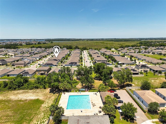9356 St Therese St, Groveland, FL 34736 - aerial view of residential area with a pool area