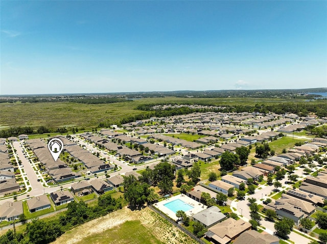 9356 St Therese St, Groveland, FL 34736 - aerial view of residential area featuring a pool