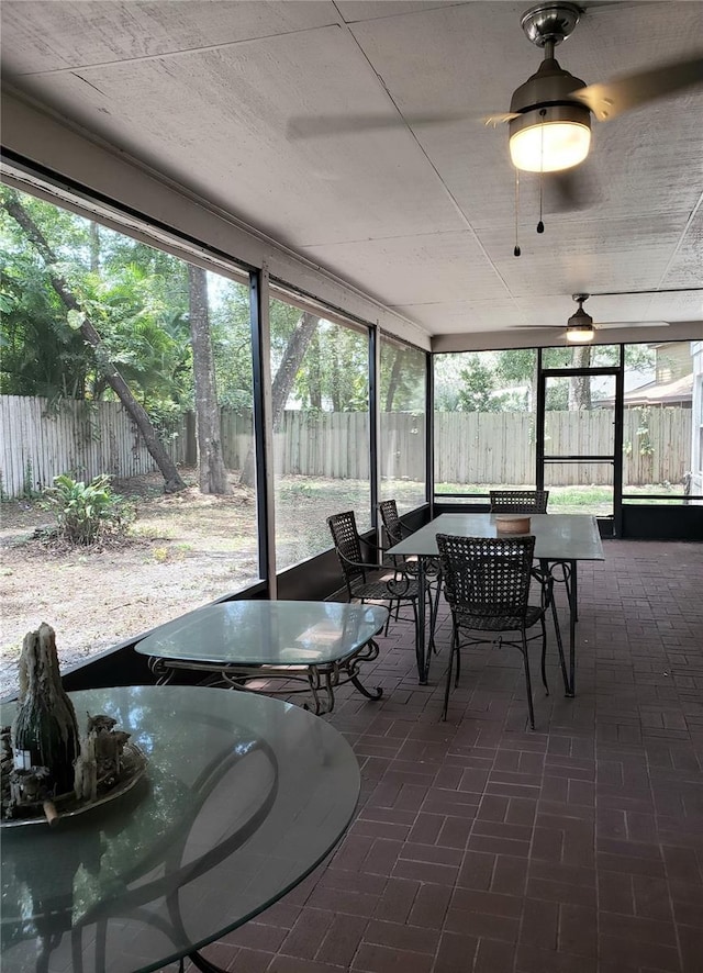 983 Bucksaw Pl, Longwood, FL 32750 - sunroom with outdoor dining space and a ceiling fan