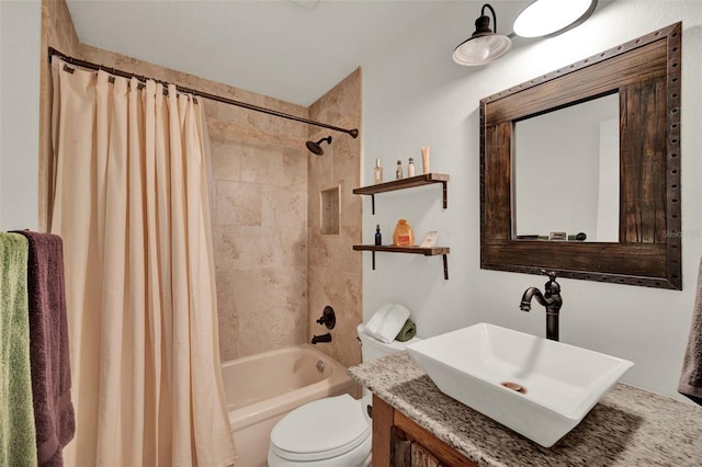 8248 Limetree Ct, Orlando, FL 32836 - bathroom featuring shower / bath combination with curtain, toilet, and vanity
