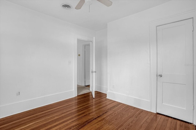 490 Shoreview Ave, Winter Park, FL 32789 - unfurnished room with ceiling fan, wood finished floors, and baseboards
