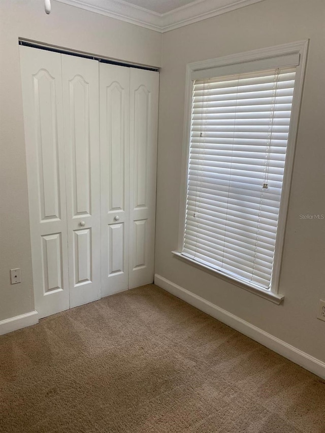 2007 Dixie Belle Dr Unit 2007M, Orlando, FL 32812 - unfurnished bedroom featuring carpet flooring, a closet, crown molding, and baseboards