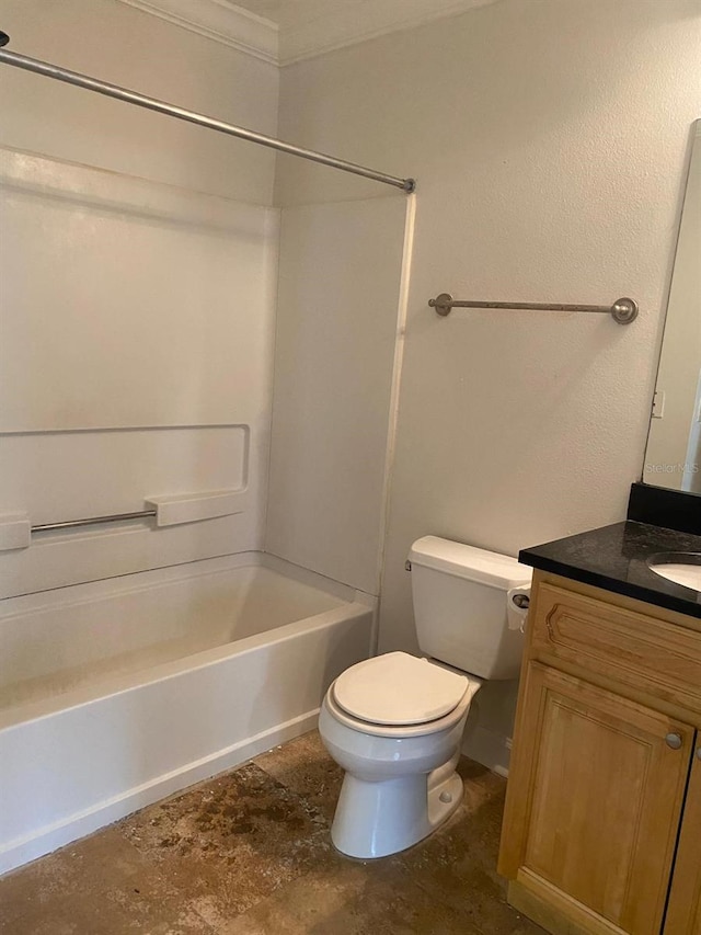 2007 Dixie Belle Dr Unit 2007M, Orlando, FL 32812 - full bathroom featuring vanity, toilet,  shower combination, and ornamental molding