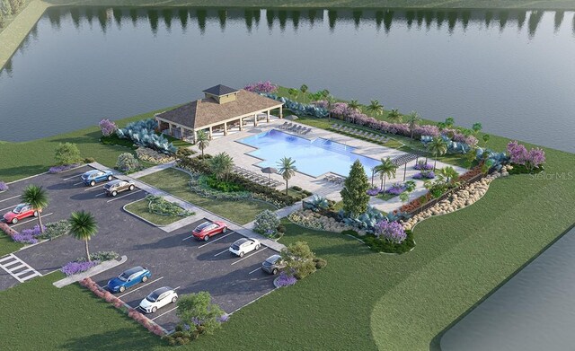 5145 Masser Rd, Saint Cloud, FL 34772 - drone / aerial view of a pool area and a large body of water