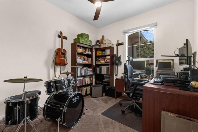 2801 Boat Cove Cir, Kissimmee, FL 34746 - carpeted office space featuring a ceiling fan