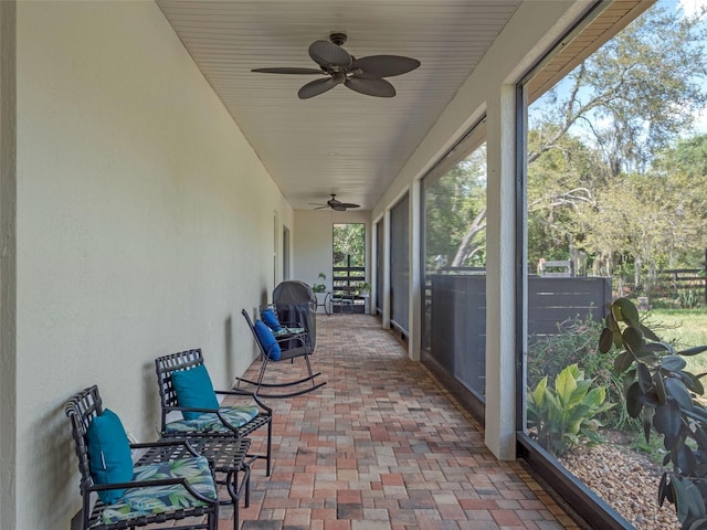 20199 Sweetwood Ln, Clermont, FL 34715 - sunroom featuring ceiling fan