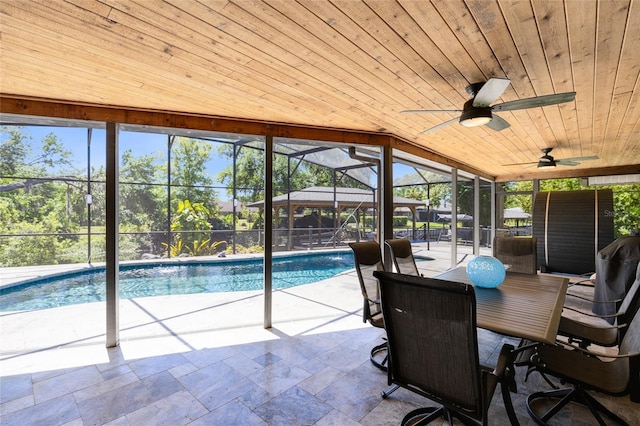 5370 Whispering Pine Cir, Saint Cloud, FL 34771 - outdoor pool with a patio and ceiling fan