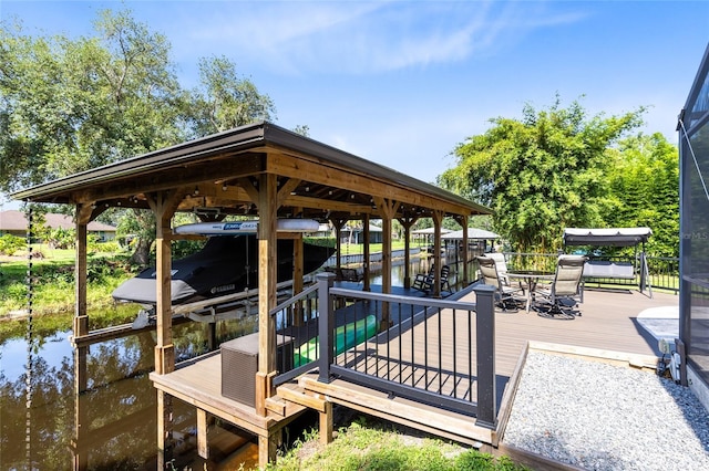 5370 Whispering Pine Cir, Saint Cloud, FL 34771 - dock with boat lift and a water view