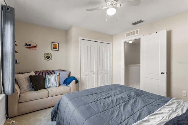 281 Primrose Dr, Davenport, FL 33837 - bedroom with a closet, carpet, and ceiling fan