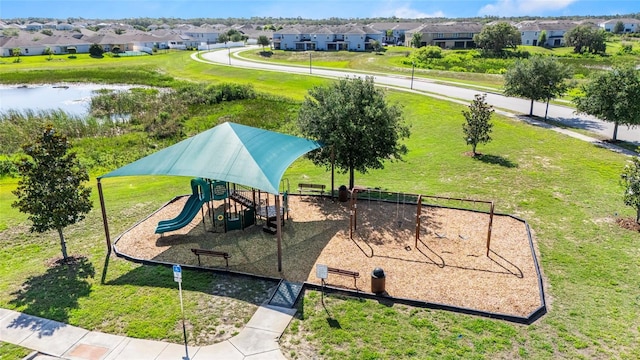 281 Primrose Dr, Davenport, FL 33837 - aerial view of residential area featuring a park and a large body of water