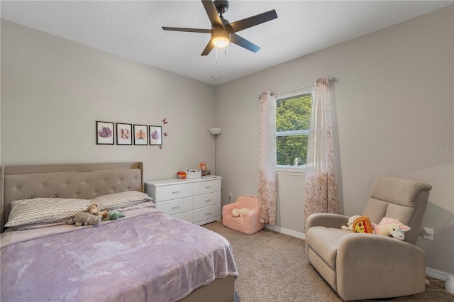 146 E 15th St, Apopka, FL 32703 - bedroom with light carpet, baseboards, and ceiling fan
