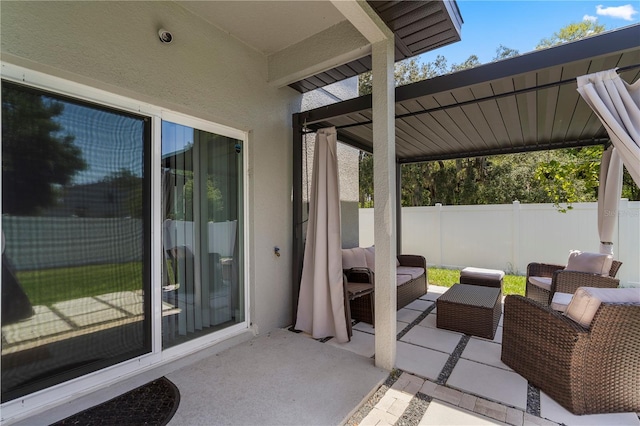 146 E 15th St, Apopka, FL 32703 - view of patio / terrace featuring fence and outdoor lounge area