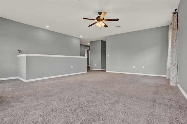 5967 Churchill Square Way, Groveland, FL 34736 - unfurnished room with a ceiling fan, carpet flooring, baseboards, and recessed lighting