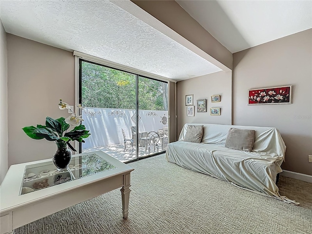 103 Red Cedar Dr, Longwood, FL 32779 - carpeted living area with a textured ceiling and baseboards