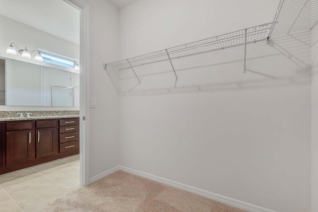 3975 Kennebunk Loop, Mount Dora, FL 32757 - walk in closet featuring a sink and light colored carpet