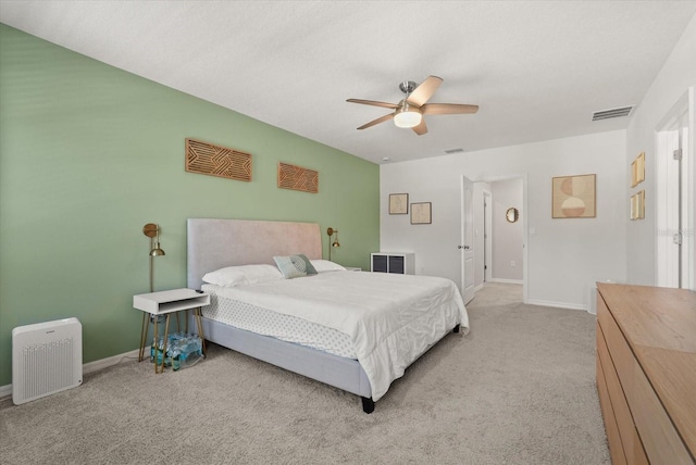 850 Lazio Cir, Debary, FL 32713 - bedroom with light carpet, baseboards, and a ceiling fan