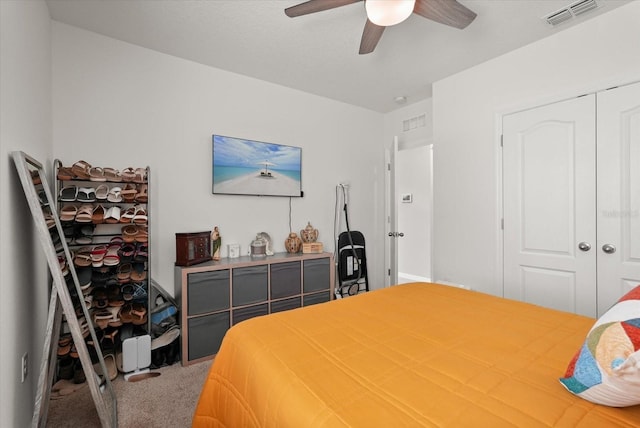 850 Lazio Cir, Debary, FL 32713 - bedroom featuring carpet floors, a ceiling fan, and a closet