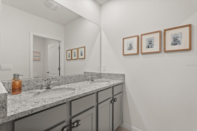 850 Lazio Cir, Debary, FL 32713 - full bath featuring double vanity and baseboards