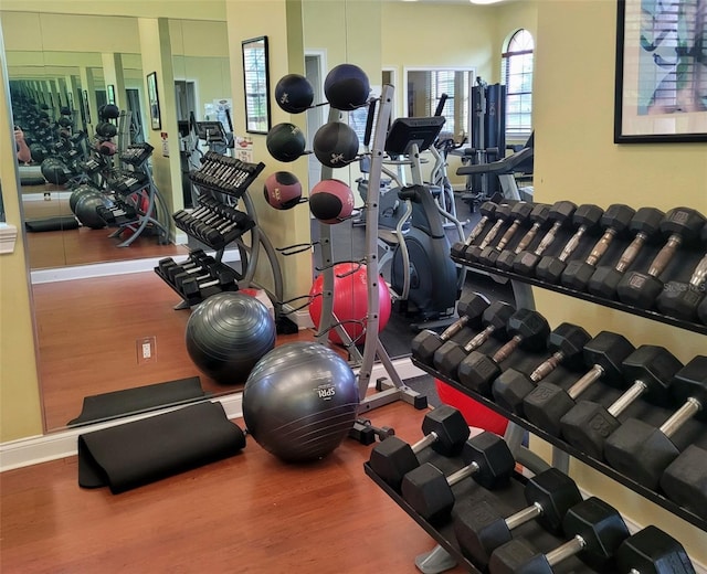 850 Lazio Cir, Debary, FL 32713 - exercise room featuring wood finished floors