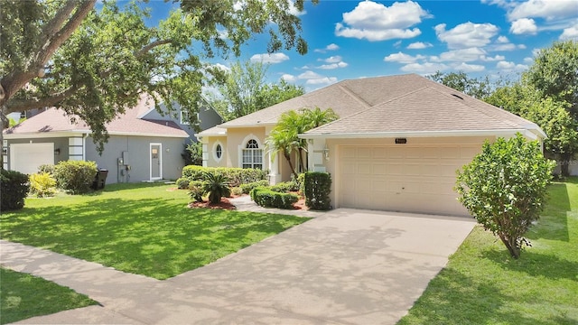 7900 Saint Giles Pl, Orlando, FL 32835 - view of front of property featuring a garage, stucco siding, driveway, and a front yard