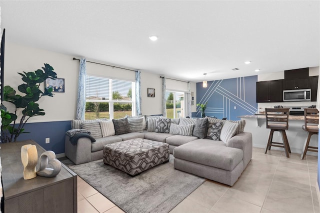 616 Griffon Ave, Lake Alfred, FL 33850 - living area featuring stairway, recessed lighting, and light tile patterned floors