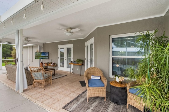 2113 Kirkland Lake Dr, Auburndale, FL 33823 - view of patio with french doors and a ceiling fan