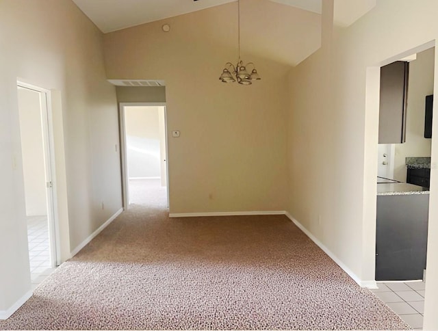 1606 Red Clover Ct, Orlando, FL 32825 - unfurnished dining area featuring a chandelier and light carpet