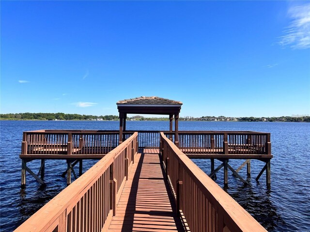 14936 Masthead Landing Cir, Winter Garden, FL 34787 - dock with a water view and a gazebo