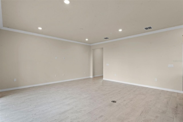 10245 Park Estates Ave, Orlando, FL 32836 - unfurnished room with recessed lighting, light wood-type flooring, baseboards, and ornamental molding
