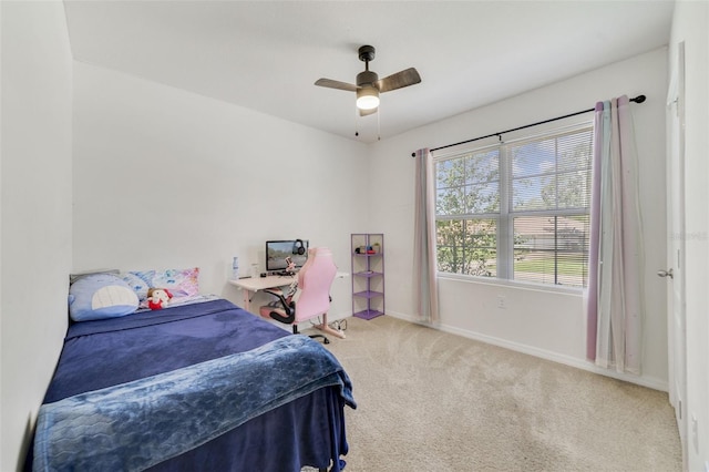 2135 E Old Mill Dr, Deltona, FL 32725 - carpeted bedroom with baseboards and ceiling fan