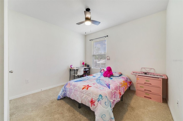 2135 E Old Mill Dr, Deltona, FL 32725 - bedroom with carpet flooring, baseboards, and ceiling fan