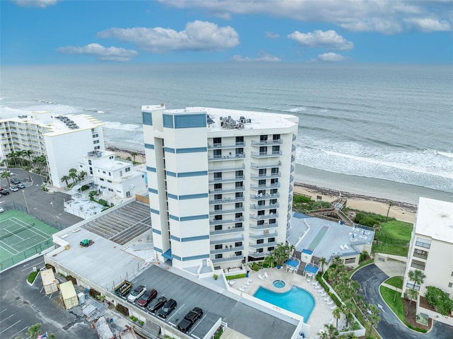 5207 S Atlantic Ave Unit 225, New Smyrna Beach, FL 32169 - drone / aerial view of expansive coastline, apartment complex, and a pool area