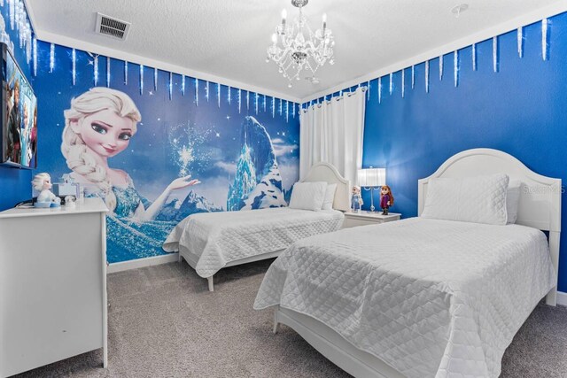 8833 Cruden Bay Ct, Davenport, FL 33896 - carpeted bedroom with a chandelier and baseboards
