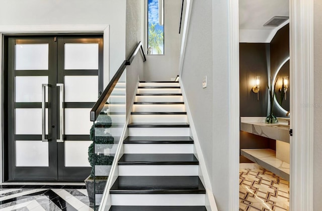 3924 SW 189th Ave, Miramar, FL 33029 - stairway featuring french doors
