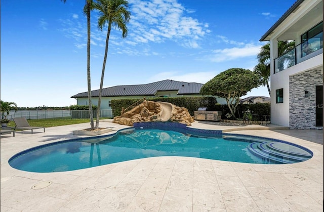 3924 SW 189th Ave, Miramar, FL 33029 - view of swimming pool with a patio and fence